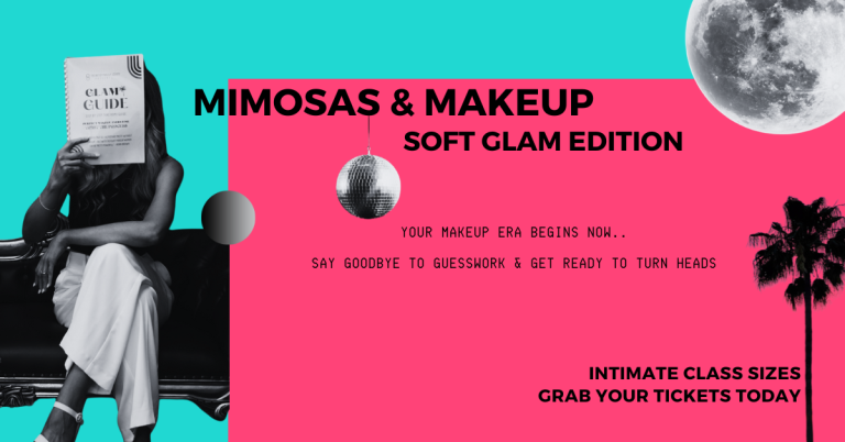 Studio Shop Makeup Lesson – Mimosas & Makeup (Look & Learn Soft Glam Edition)
